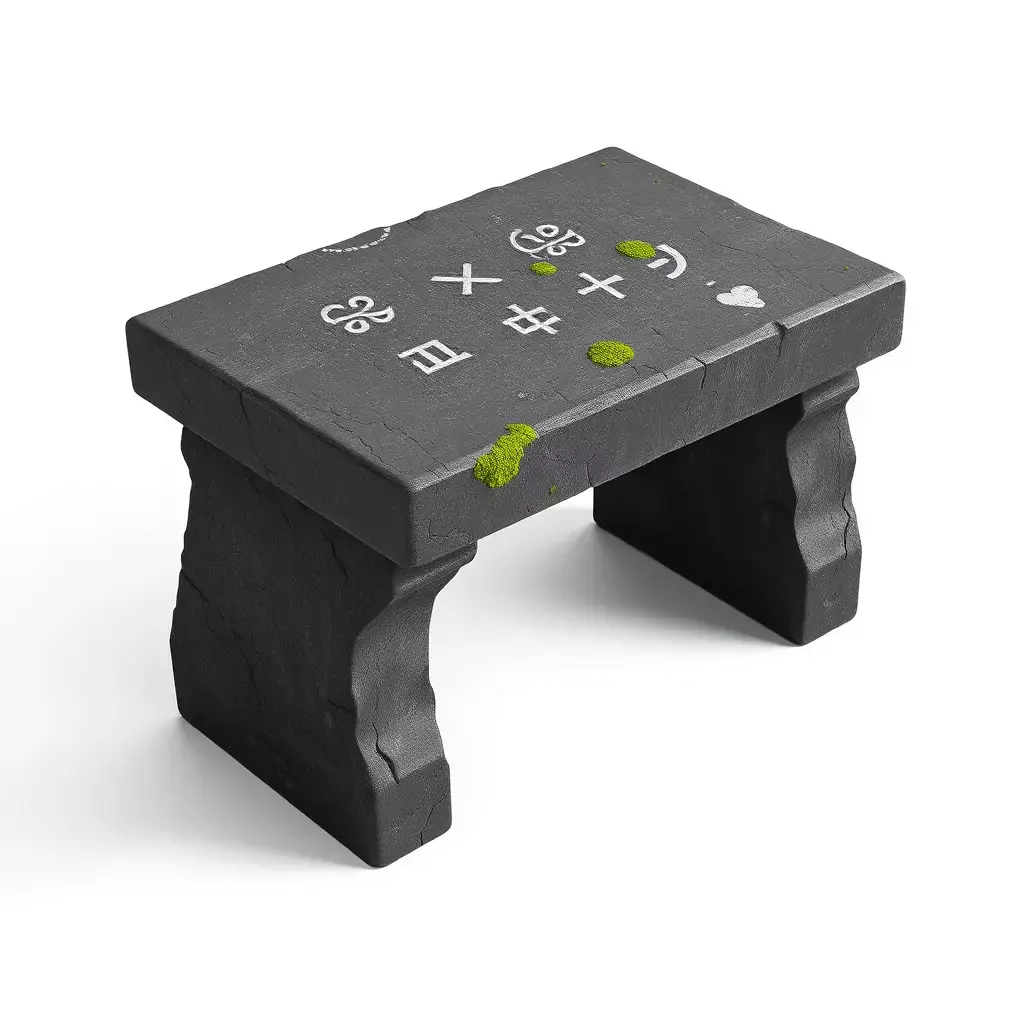 Ancient Engraved Stone Bench Low-poly 3D model