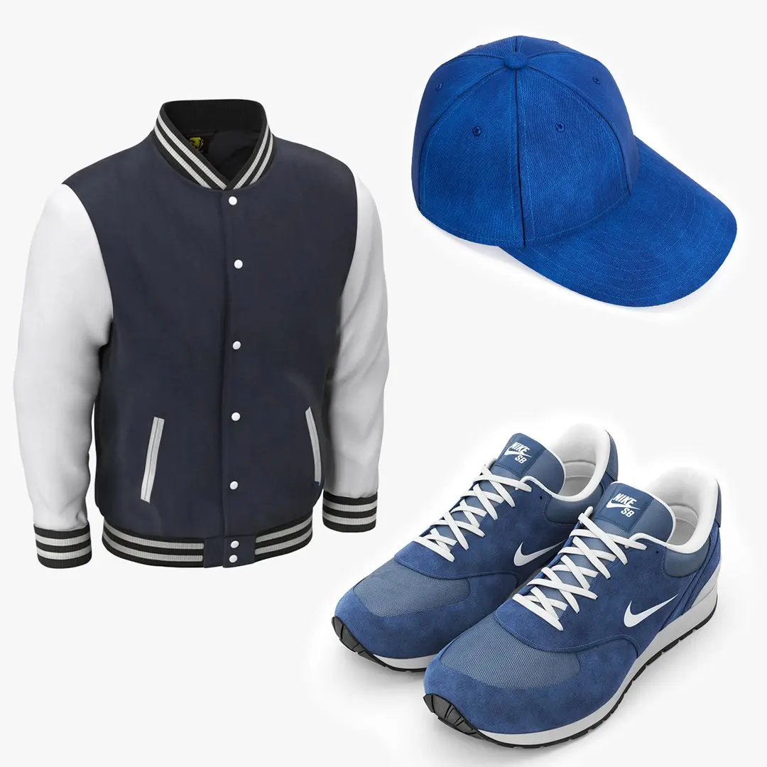 Baseball Style Clothing Collection 3D model