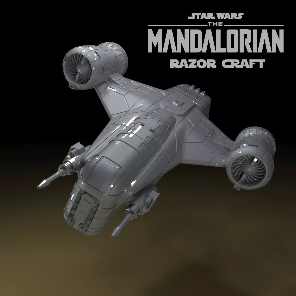 Razor Crest Spaceship with moving parts 3D Model ready to Print 3D print model