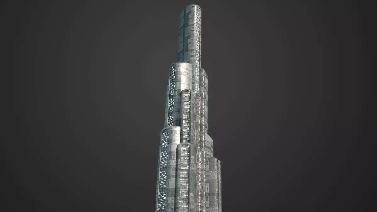 SciFi Building Low-poly 3D model order