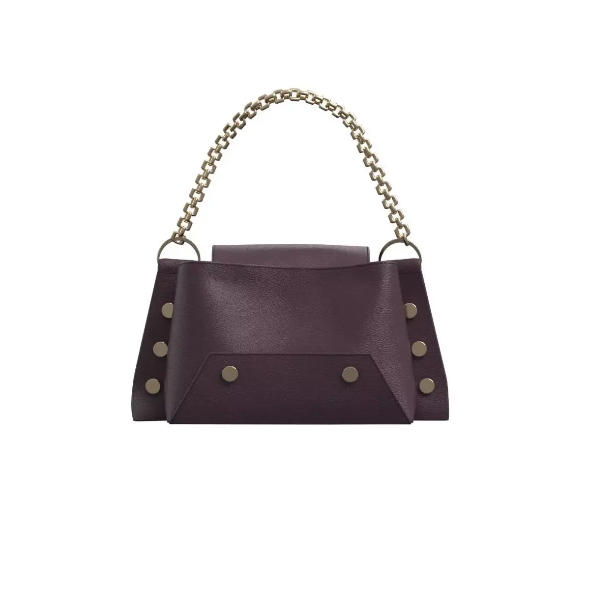 Burgundy Leather Chain Bag 3D model