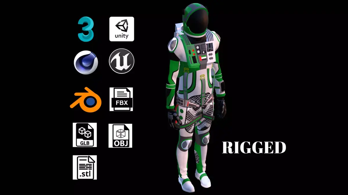 Astronaut Spacesuit United Arab Emirates 3D model
