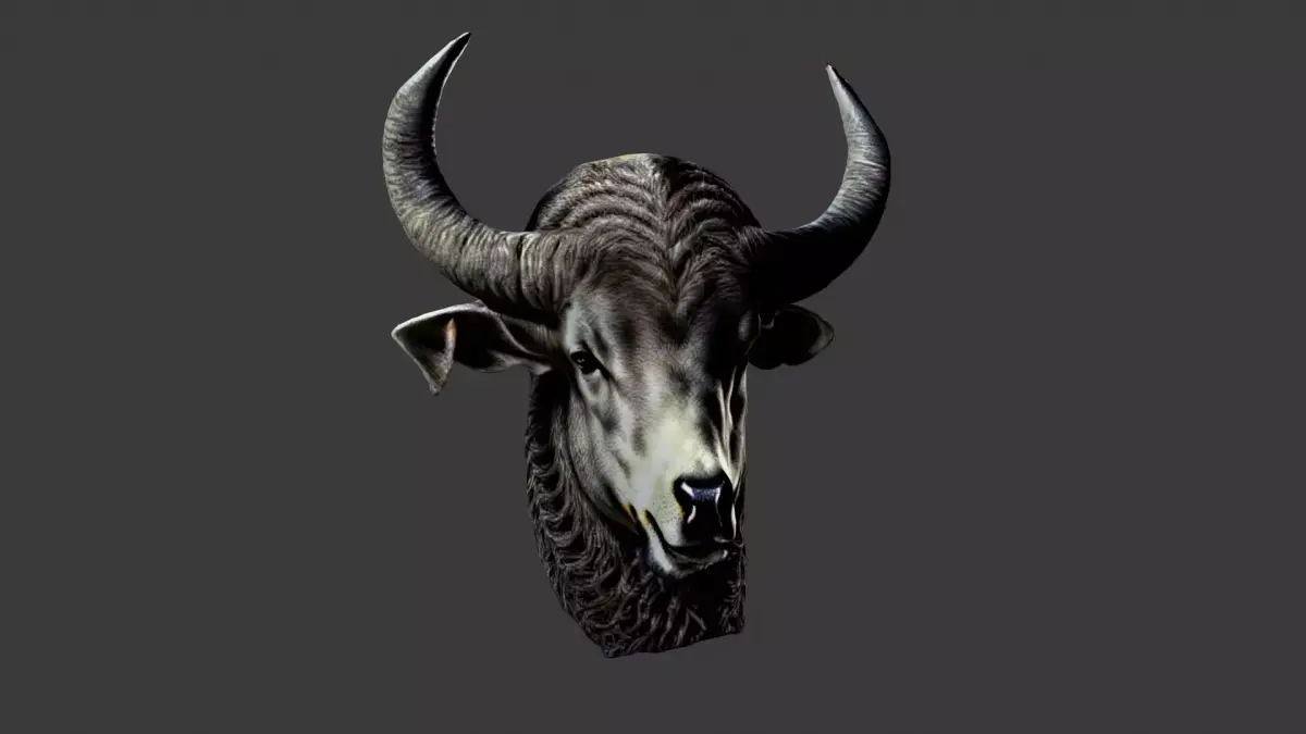 Deer Animal Head Low-poly 3D model 6