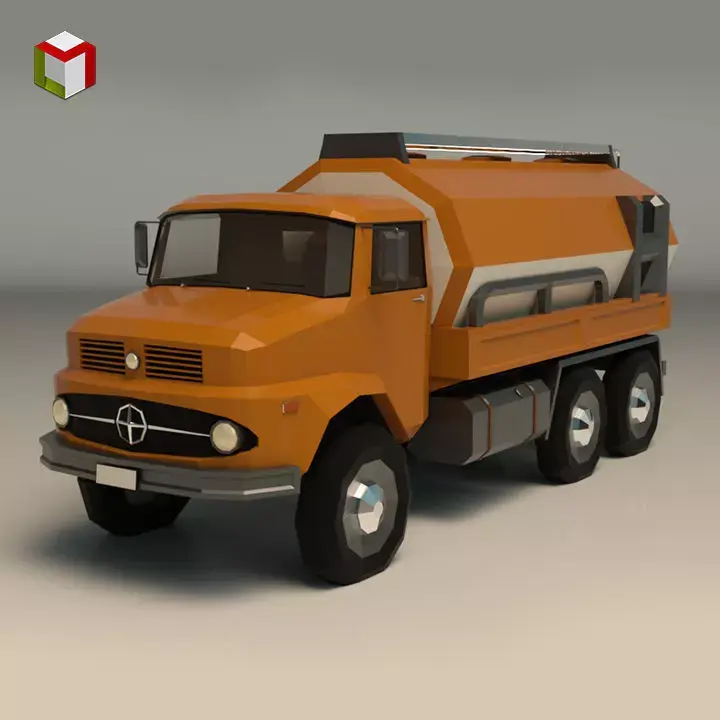 Low Poly Vintage Truck 03 Low-poly 3D model