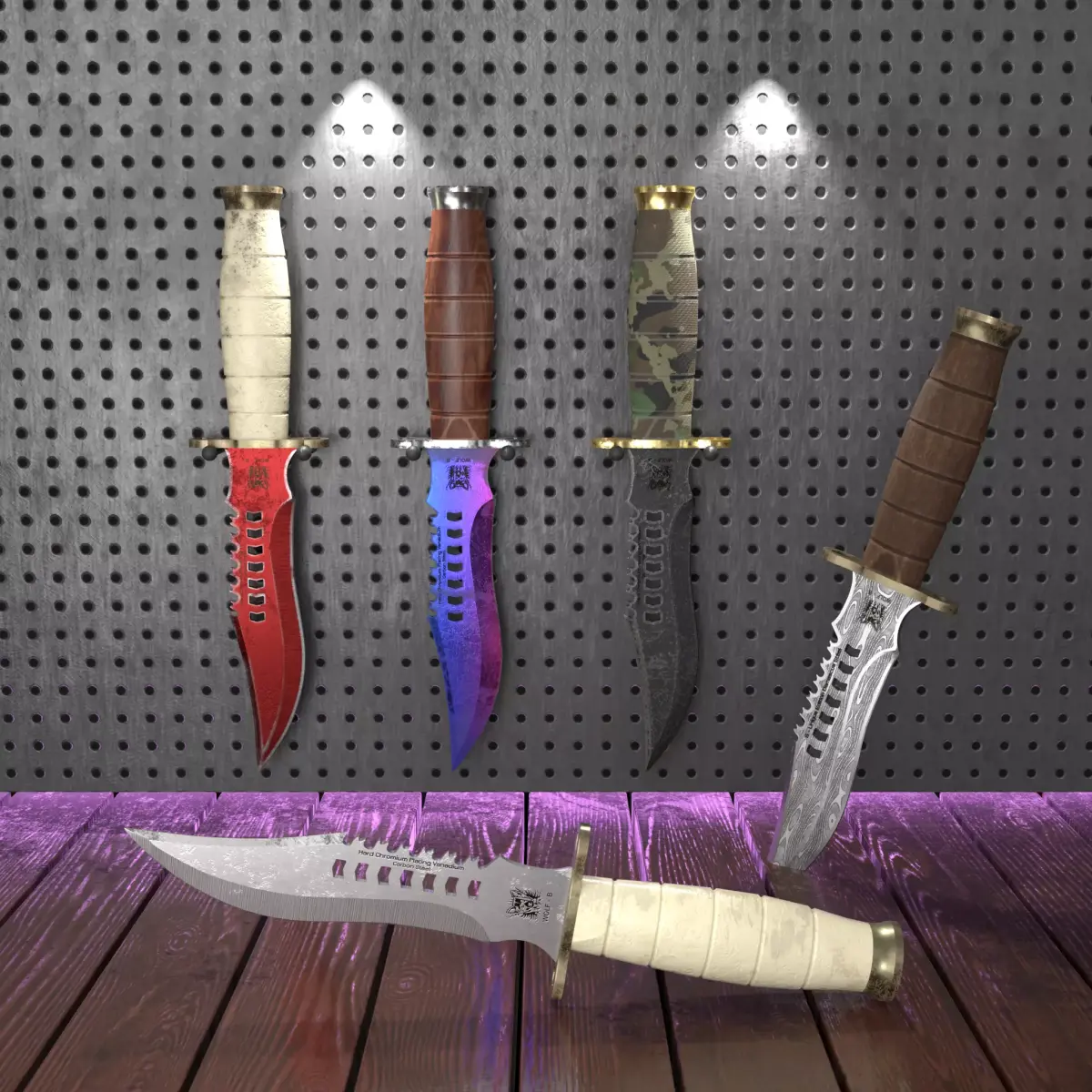 Bowie Knives - Military Knife Low-poly 3D model