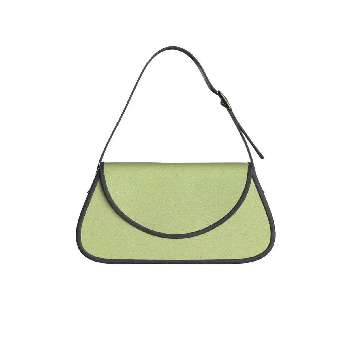 Yellowish green Leather Flap Bag 3D model