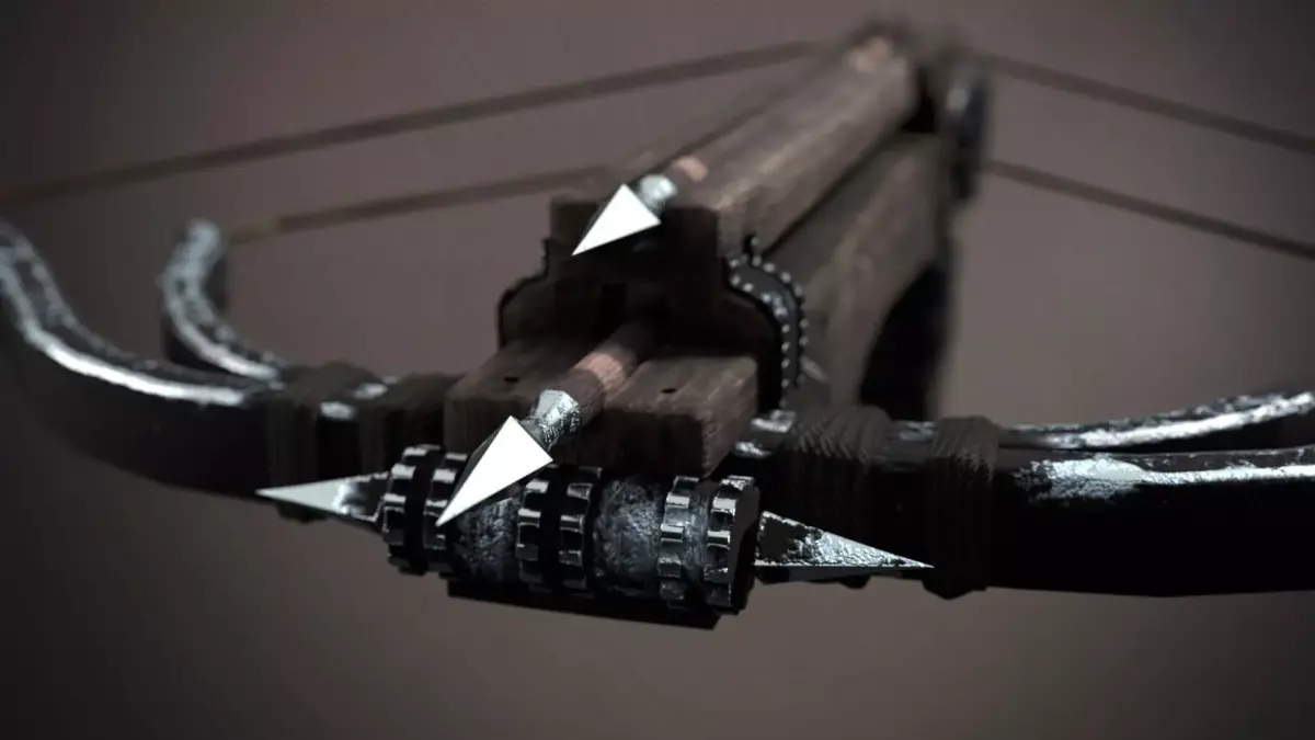 Double Crossbow Low-poly 3D model