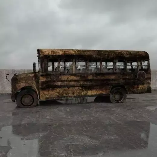 destroyed bus 005 am165 3D model