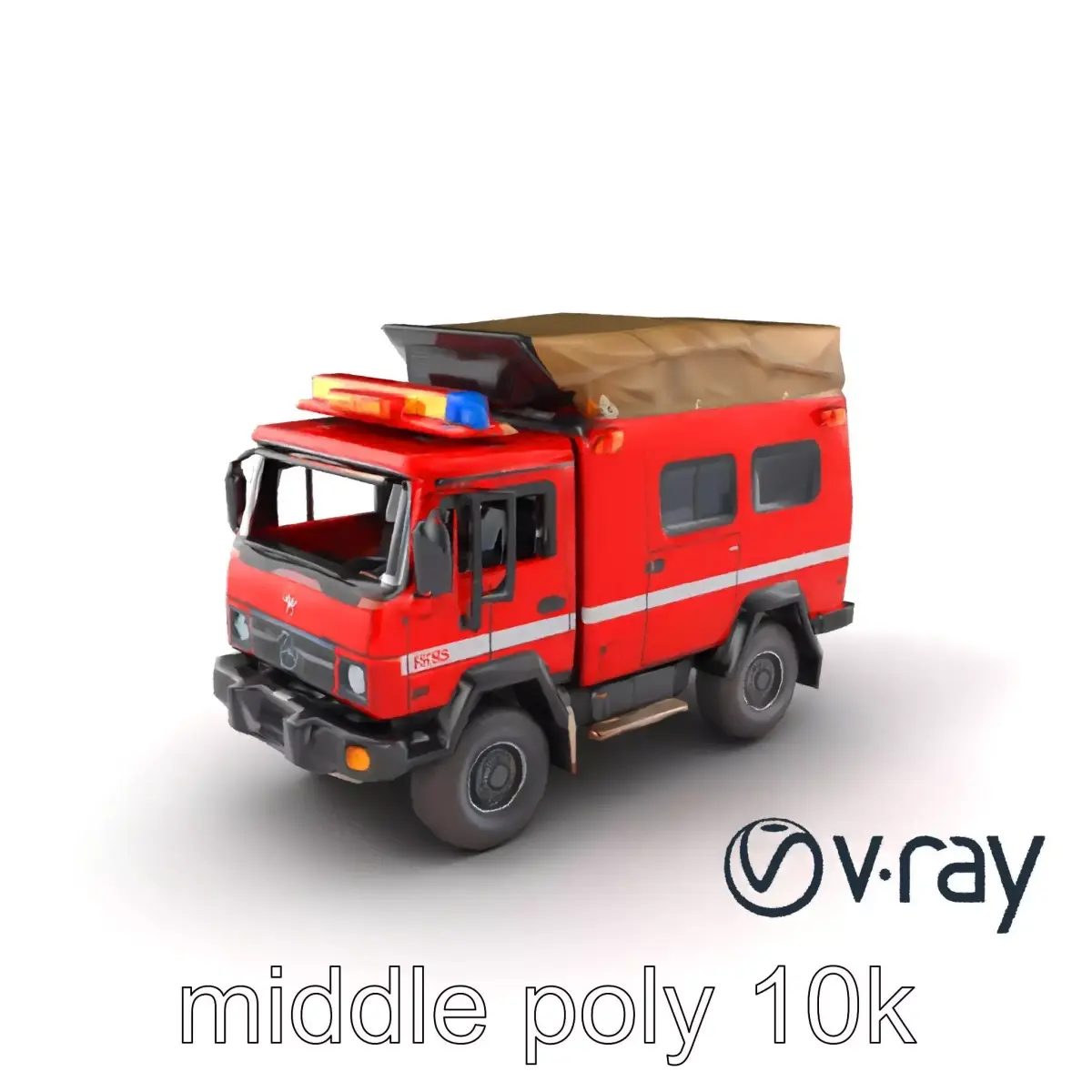 Tactical Emergency Response Truck Model Pack Low-poly 3D model
