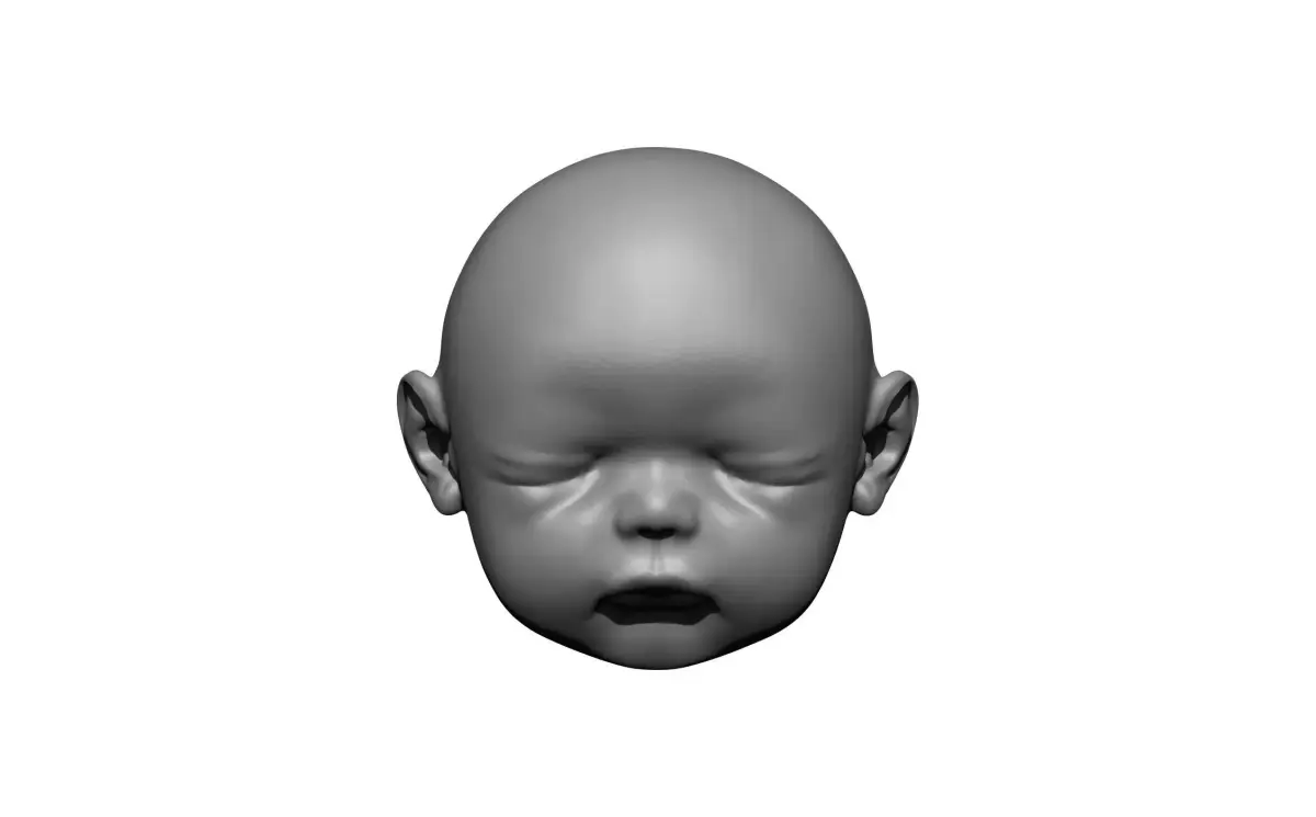 baby head statue 3D print model