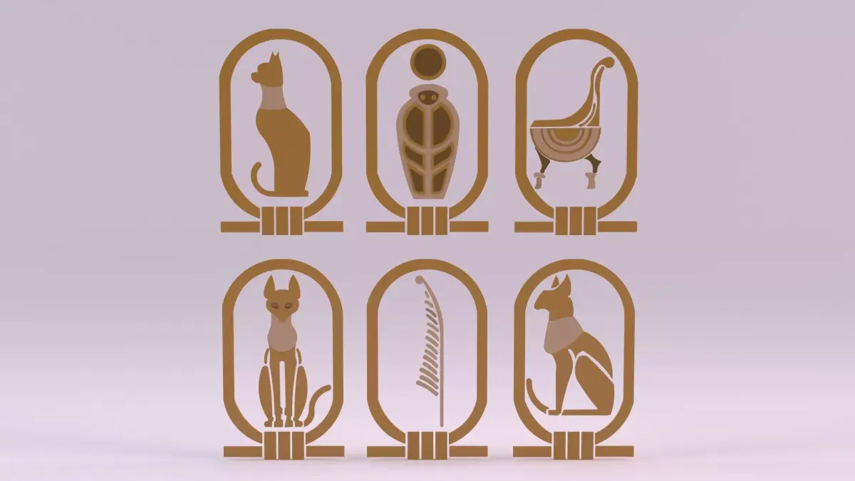Egyptian Symbols - 003 Low-poly 3D model