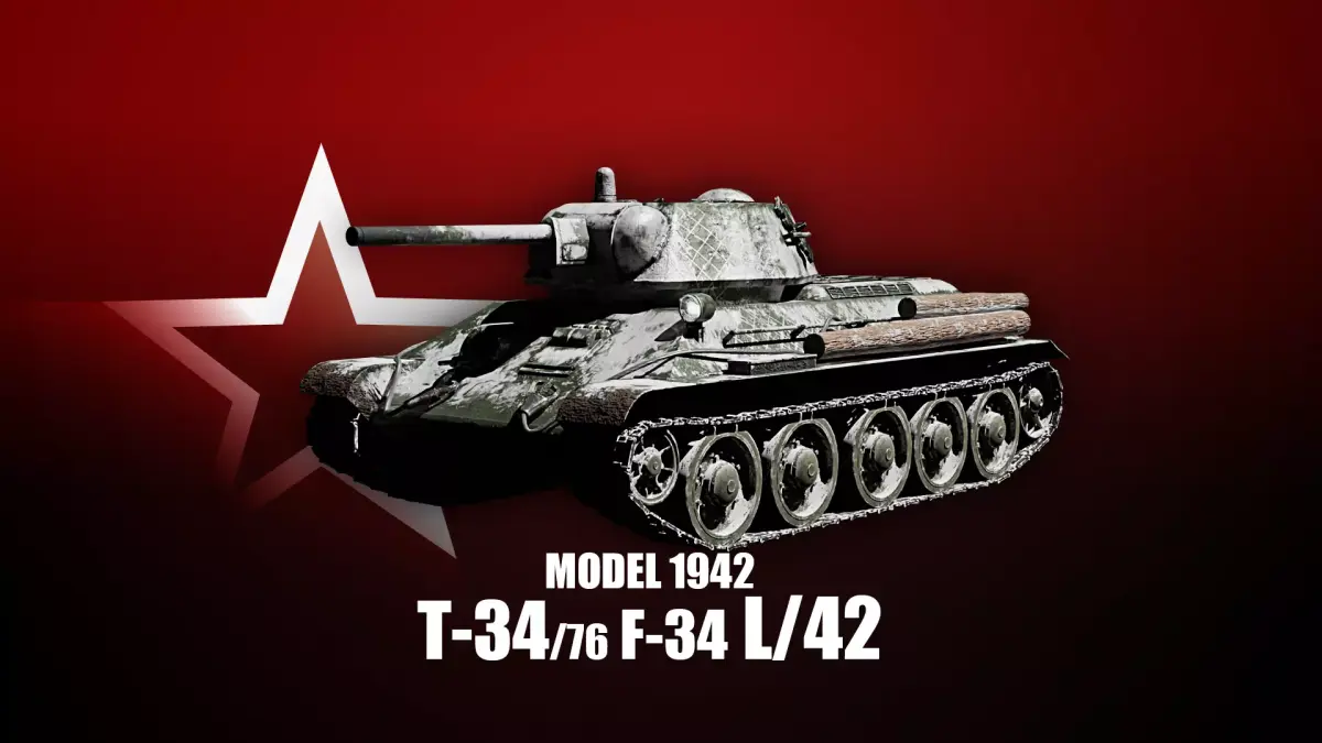 T-34-76 - Soviet Medium Tank - Winter Livery - Model 1942 Early Low-poly 3D model