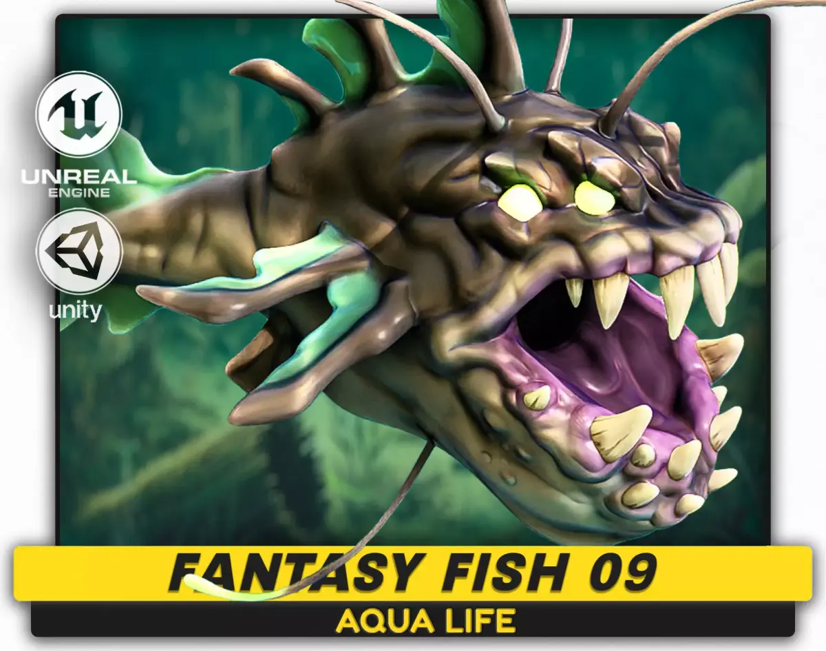 Fantasy Fish 09 - Angler Fish - Aqua Life  - 51 Low-poly 3D model