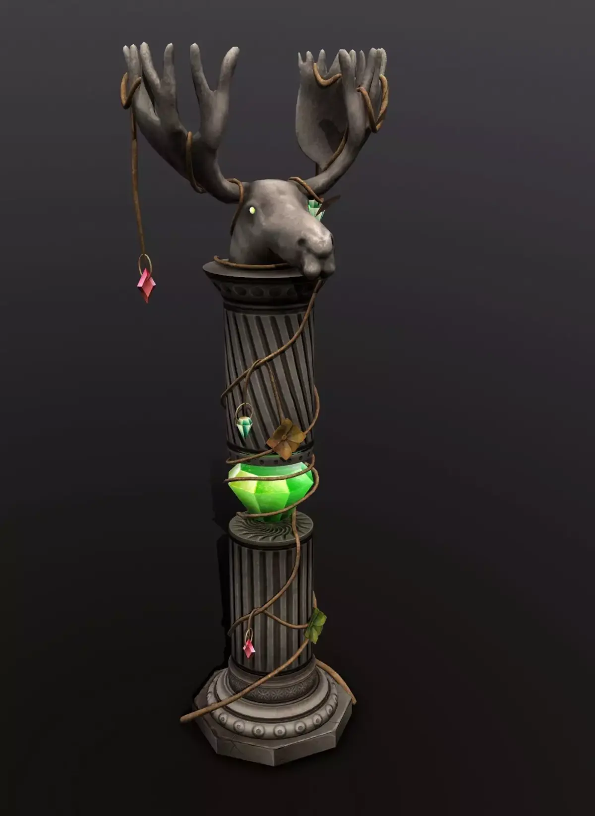 column elk Free low-poly 3D model