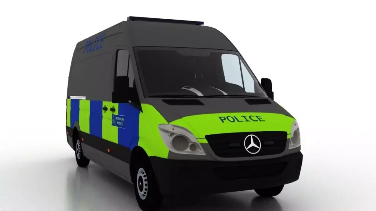 Mercedes Benz Sprinter L2H2 2009 England Police Prison EU 3D model