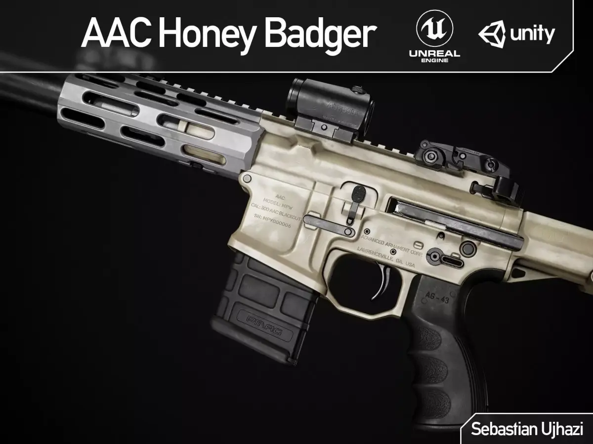 AAC Honey Badger - Game Ready PBR Asset Low-poly 3D model