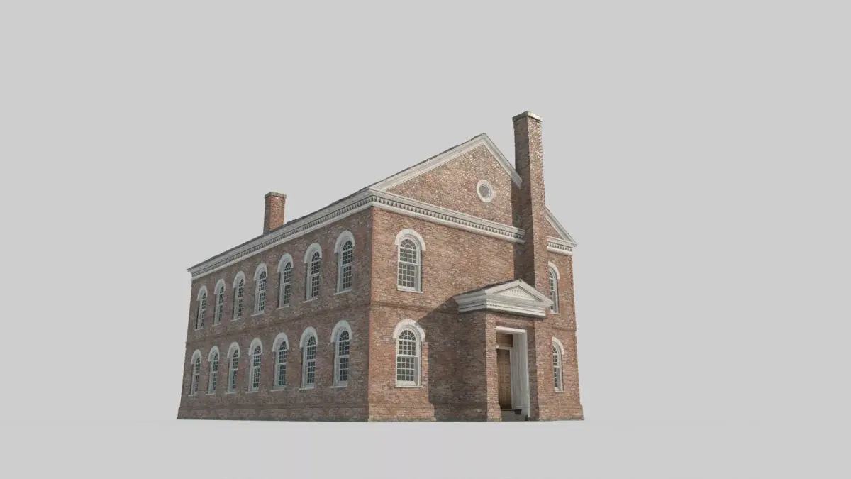 A red-brick office building from the 17th century 3D model