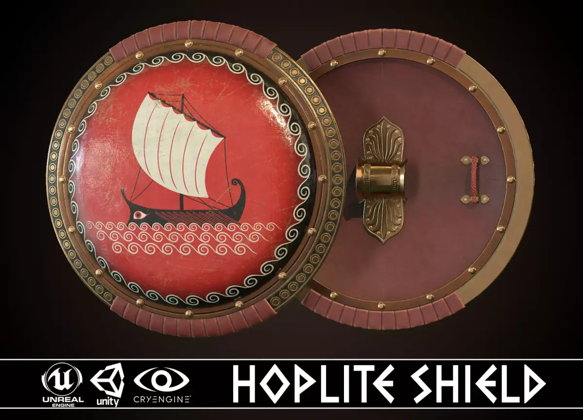Hoplite Shield Triera Low-poly 3D model