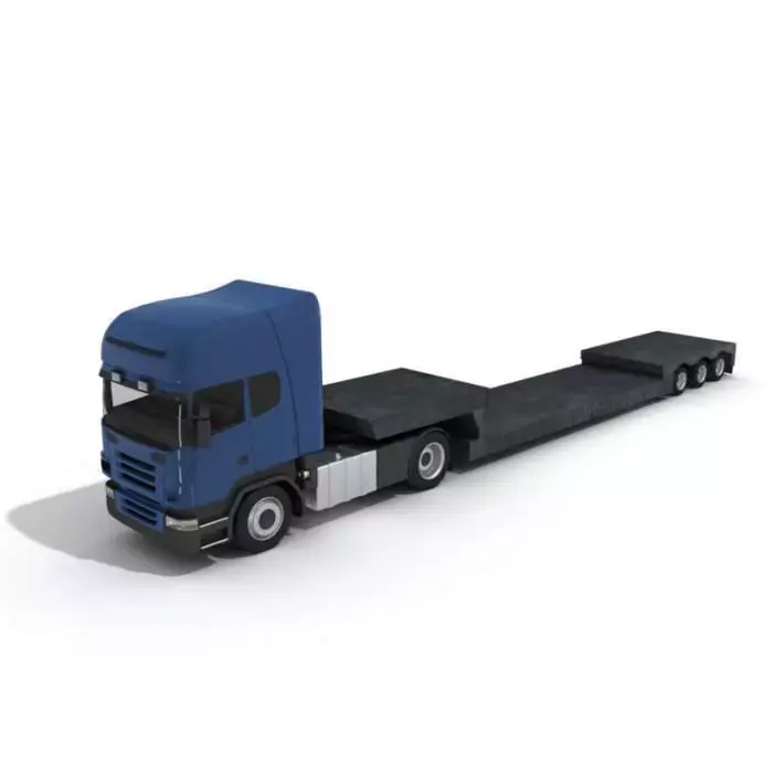 Blue Semi Truck Vehicle 3D model
