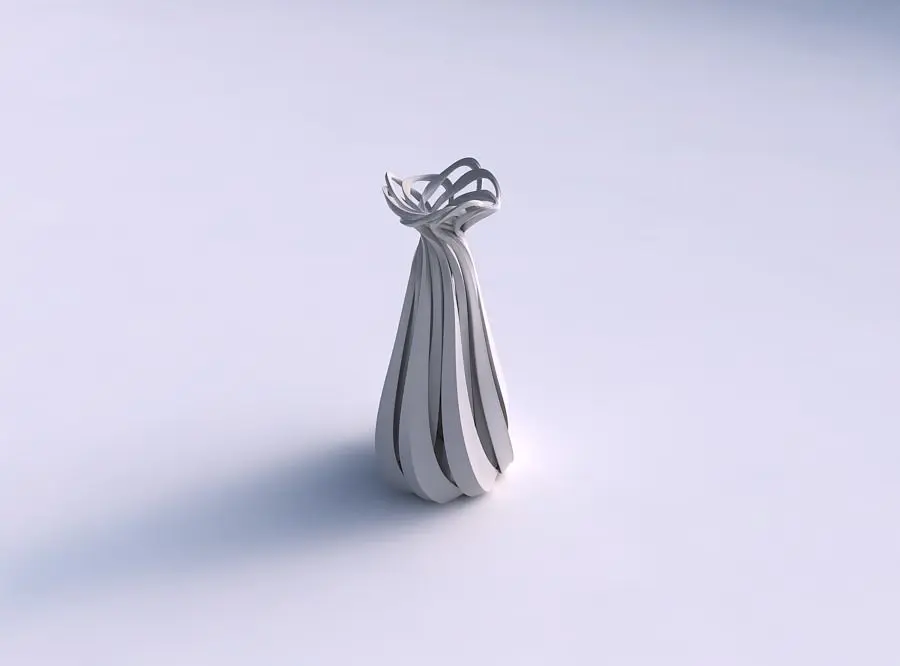 Vase double twiste with sharp edges and squeezed top part str... 3D print model buy