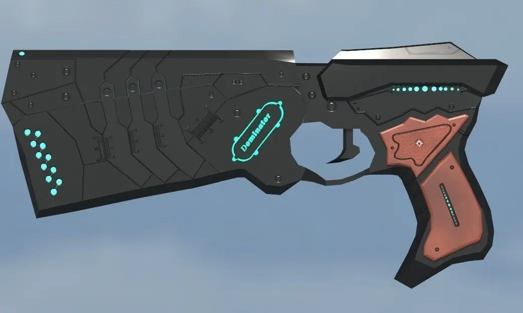 dominator futuristic gun in sky Low-poly 3D model