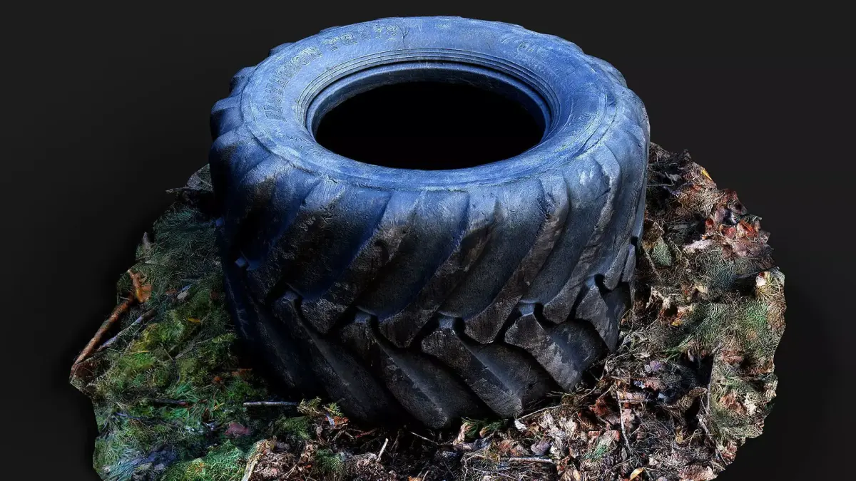 truck tractor tire junkyard debris PBR photogrammetry Low-poly 3D model
