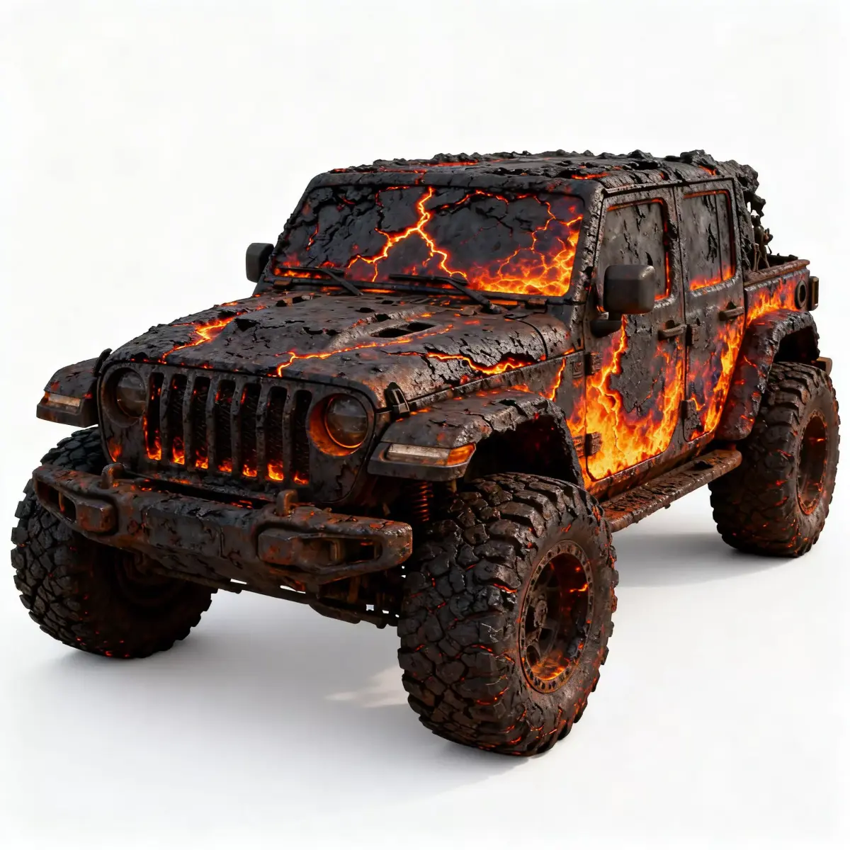 Magma Infused Off Road Jeep 3D Model Low-poly 3D model