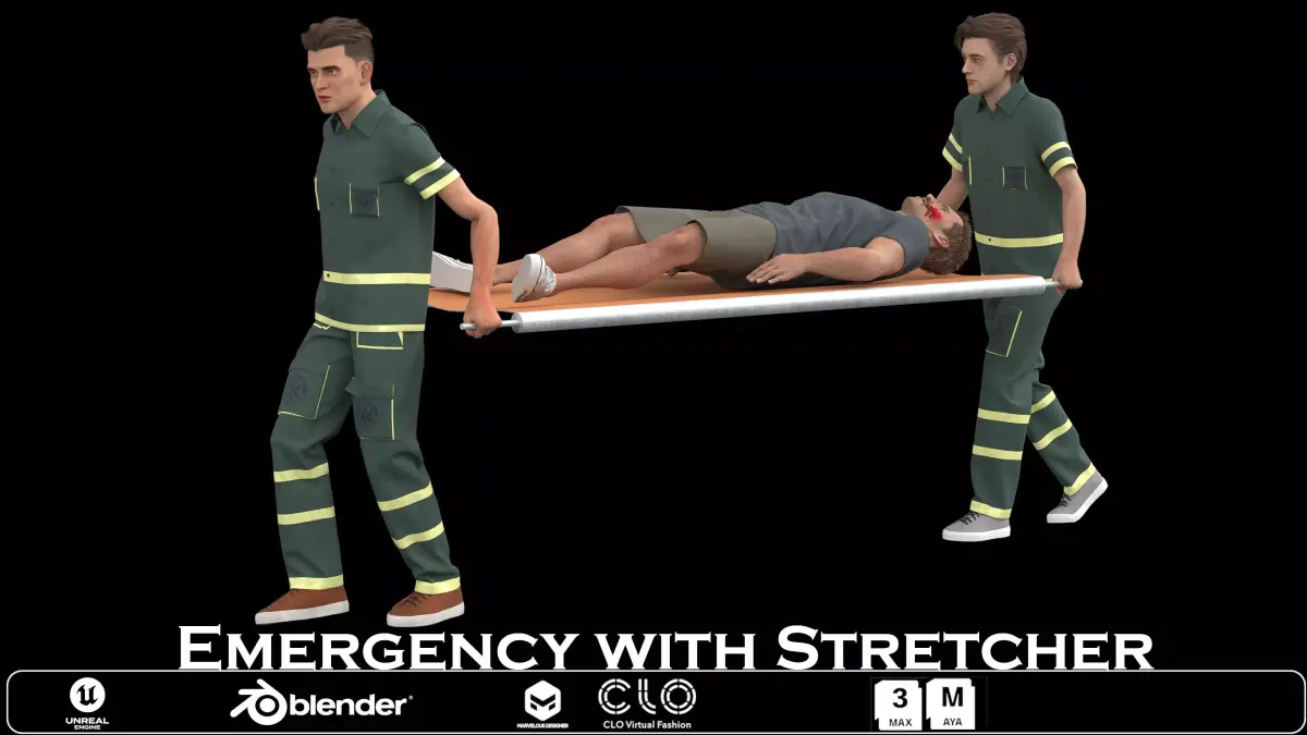 Emergency with Stretcher 3D model