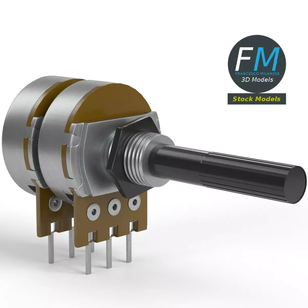 Double potentiometer 3D model