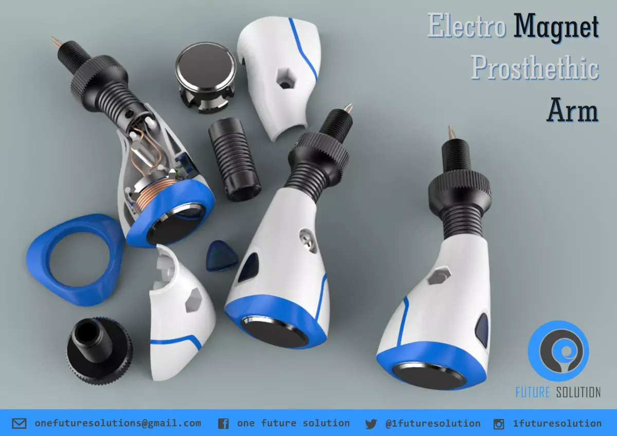 Electro Magnet Prosthethic Arm Free 3D model purchase
