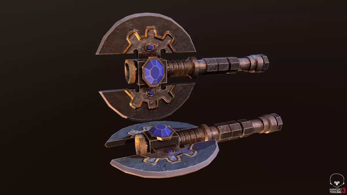 Medium Dwarf Axe Low-poly 3D model