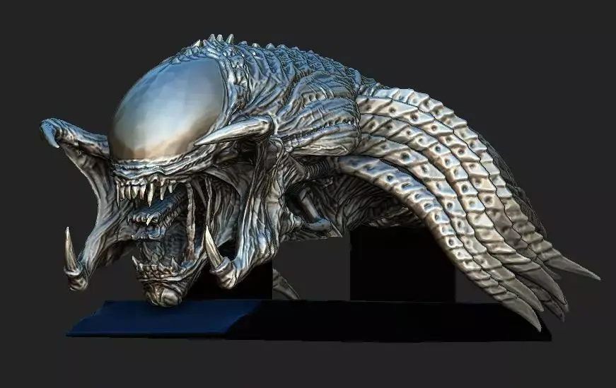 Predalien head bust and base 3D model