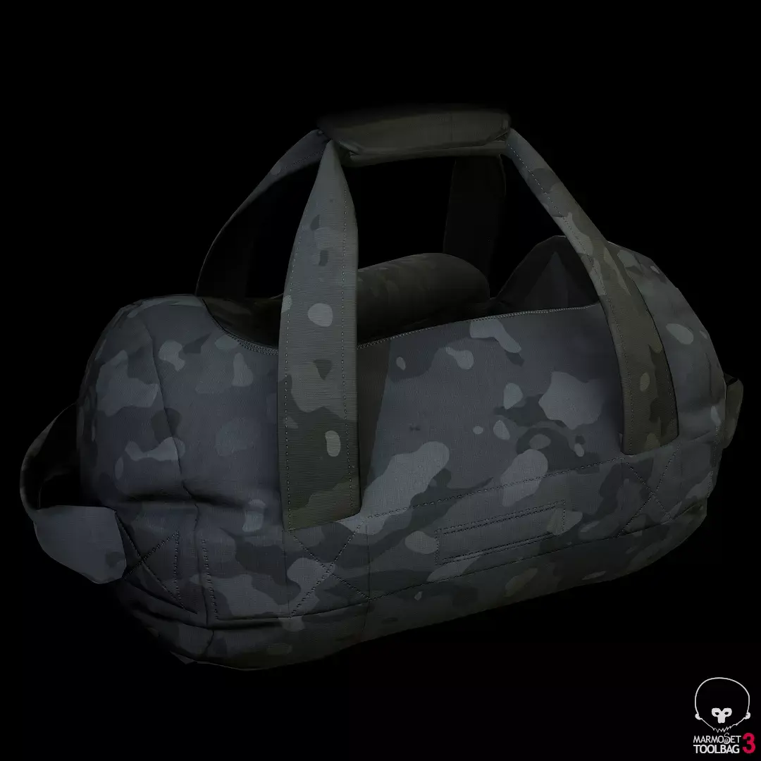 Opened Duffel Bag -empty Low-poly 3D model