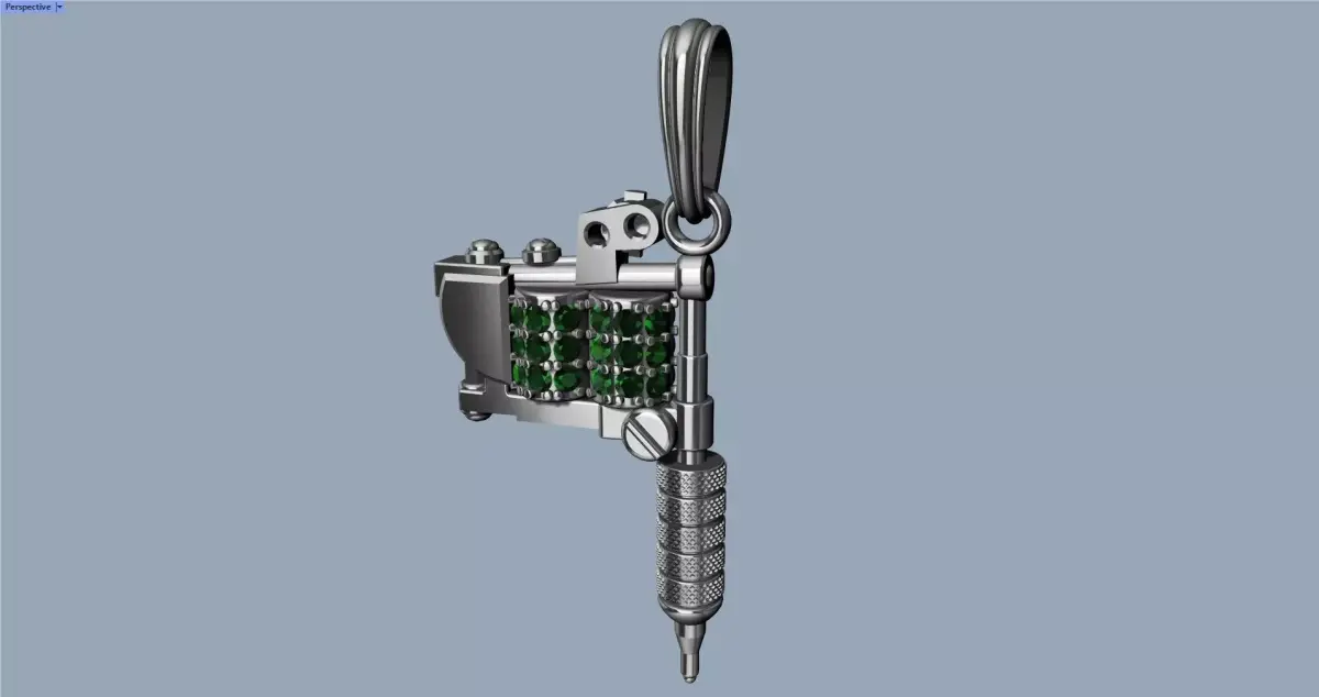 Tattoo Machine Pendant - Colgante Maquina de Tatuar 3D print model purchase