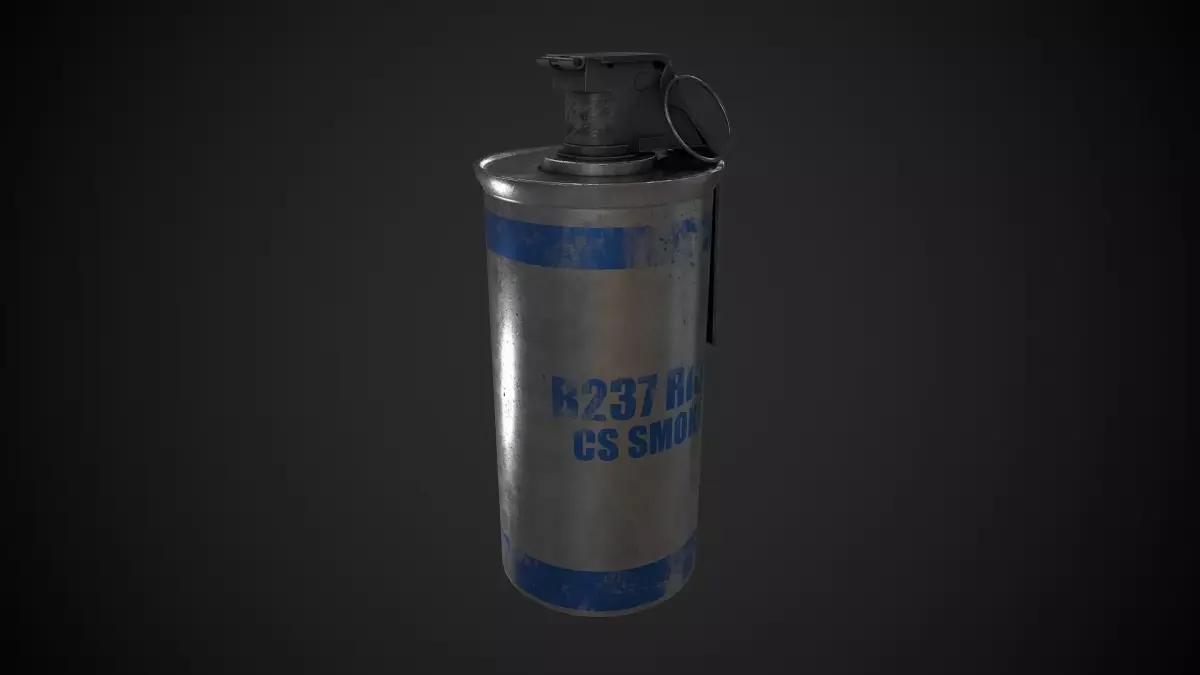 Tear Gas Grenade Low-poly 3D model