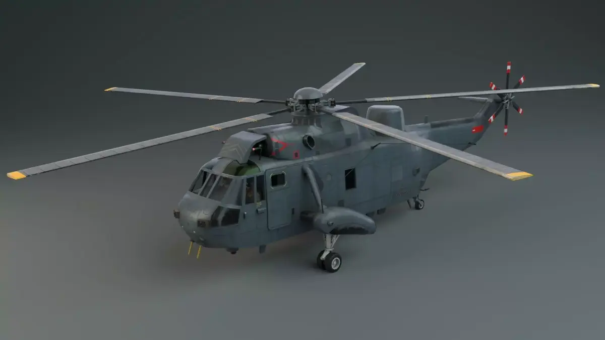 Lowpoly Helicopter - Westland Sea King HAS5 Low-poly 3D model Low-poly 3D model