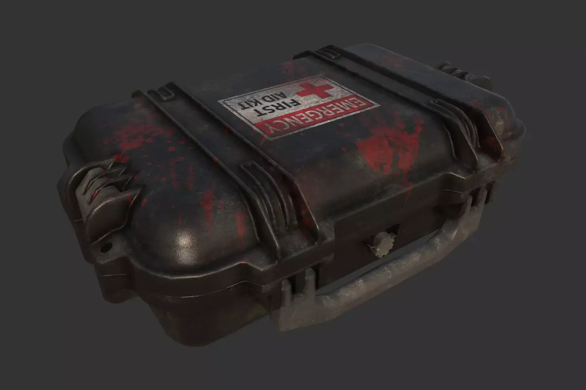First Aid Kit Military Case Low-poly 3D model