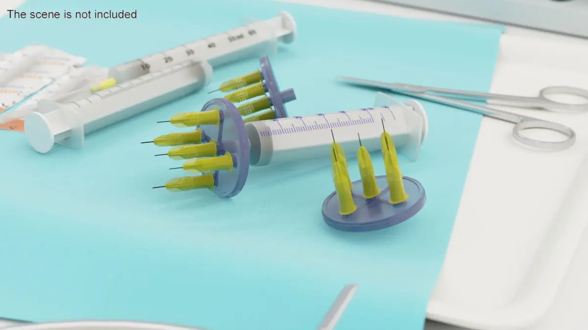 Multi Injector 5 Needles Circular Yellow 3D model