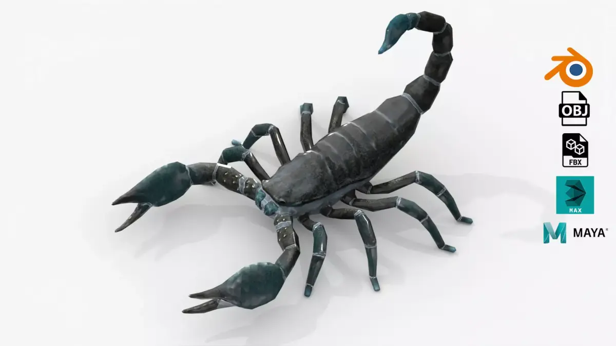 Low Poly Scorpion Rigged Low-poly 3D model