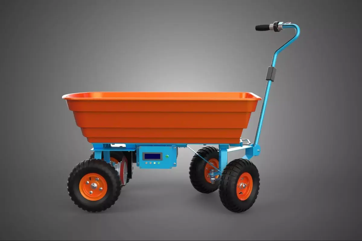 SMART ELECTRIC FOUR WHEEL UTILITY CART TROLLEY WAGON WHEELBARROW 3D model