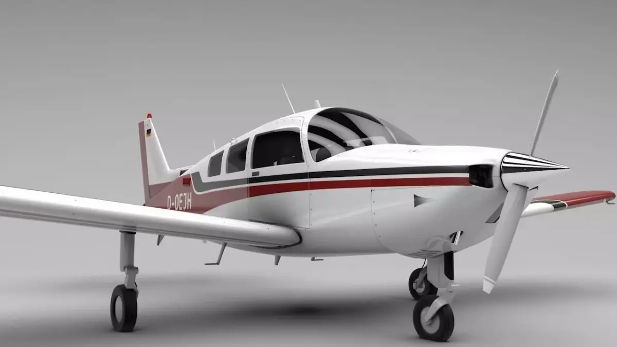 Beechcraft C-23 Sundowner Airplane Low-poly 3D model