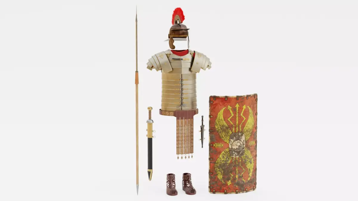 Roman Armor Set - Aged Legionary Equipment 3D model