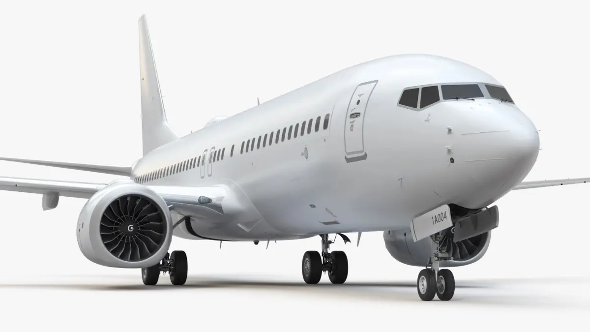 White Boeing 737 MAX 8 Rigged 3D model