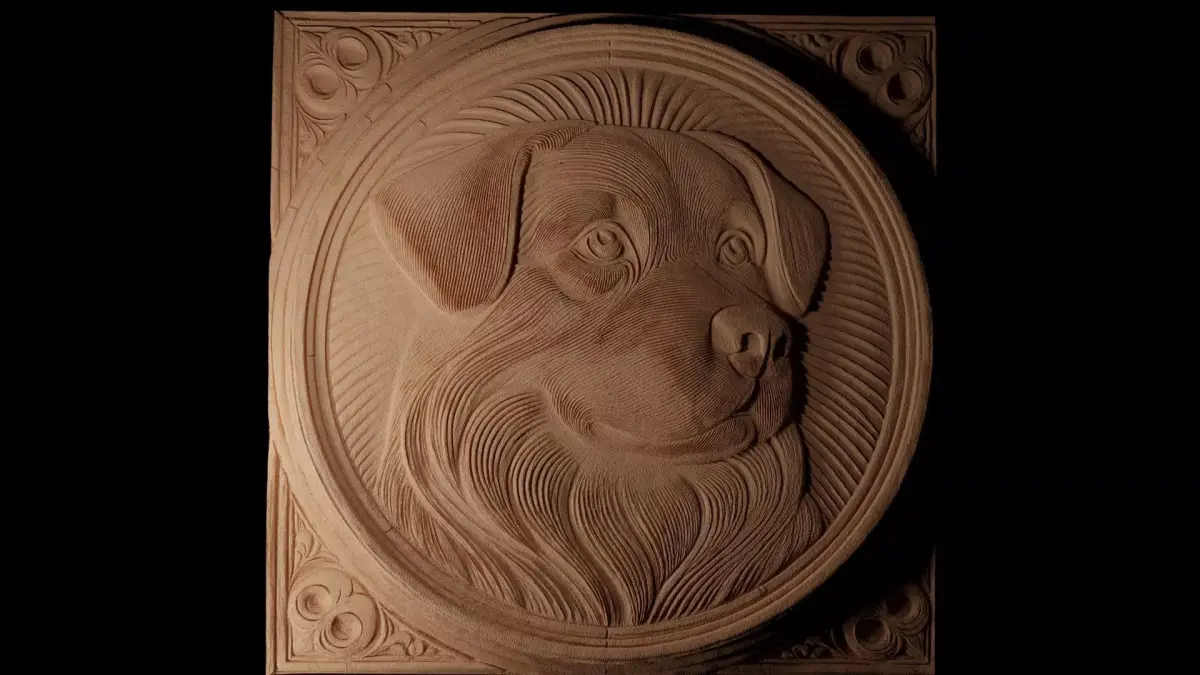Dog CNC 3d Print High Relief Sand Casting 3D print model