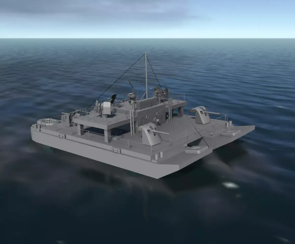WW2 GERMAN FLAK BARGE 3D model