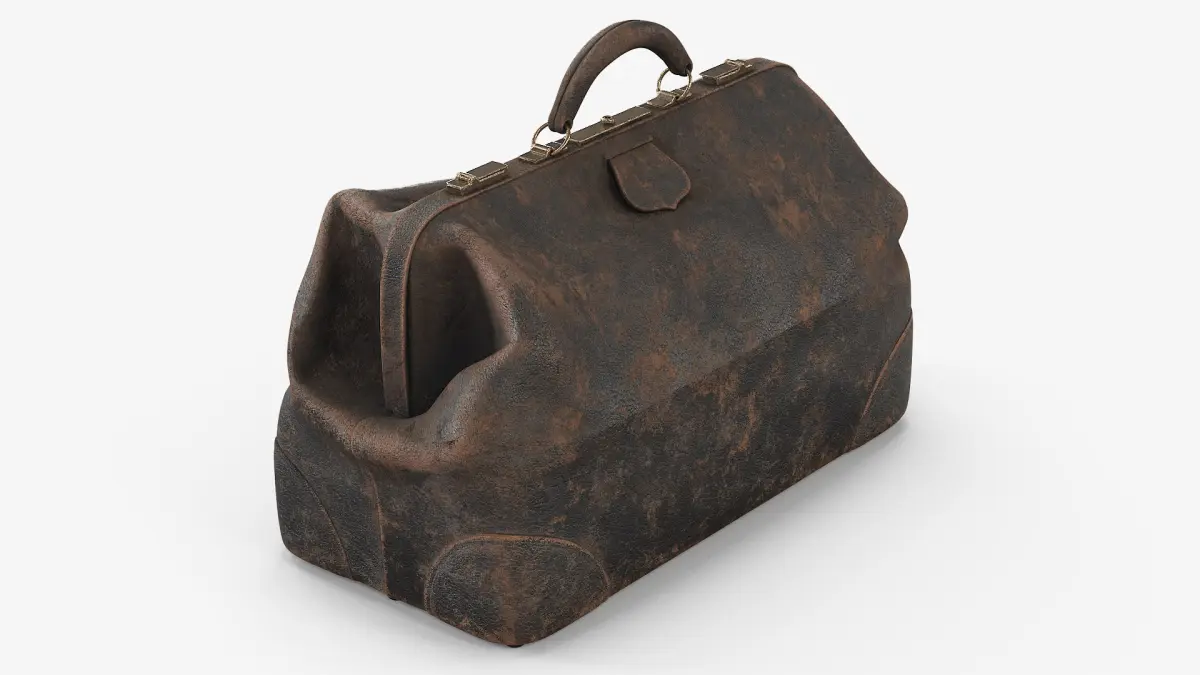 Vintage Shabby Leather Bag 3D model