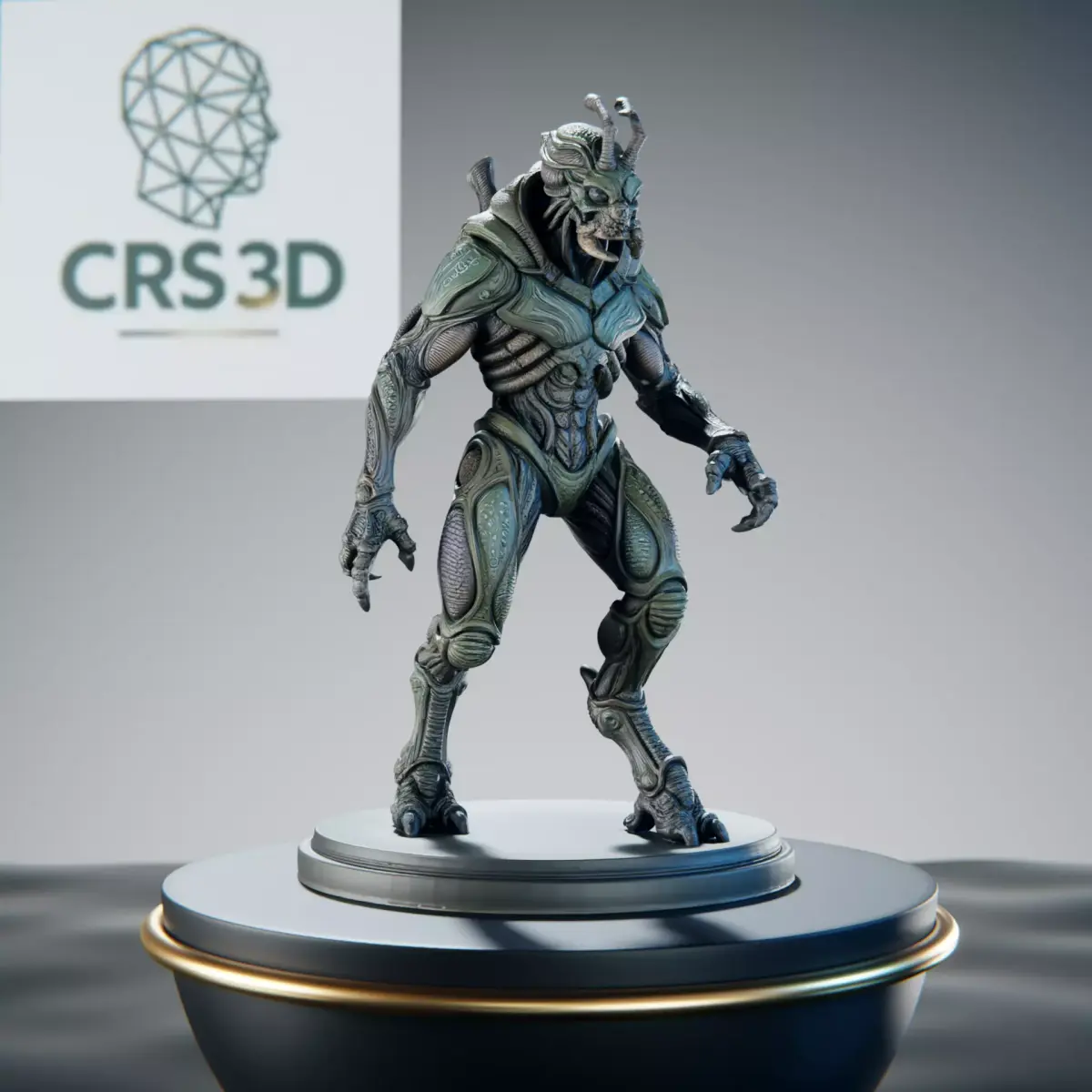 Insectoid Alien Statue - Sci-Fi Creature Warrior 3D print model