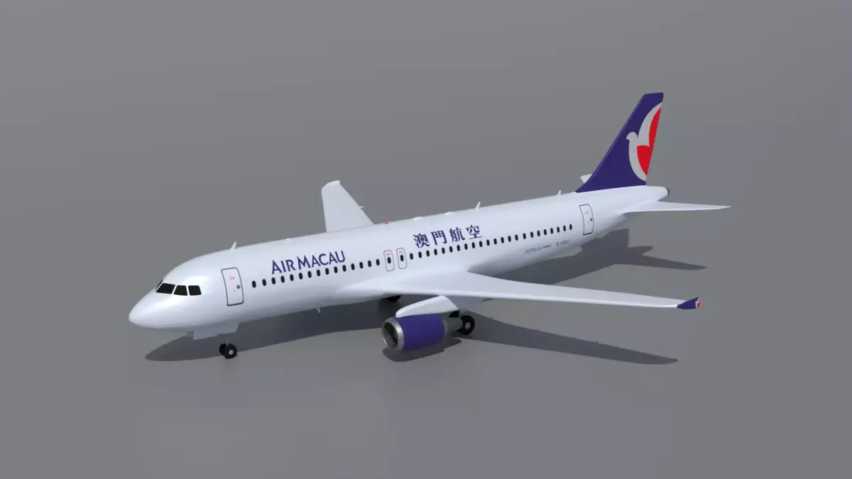 Airbus A320 Air Macau 3D model