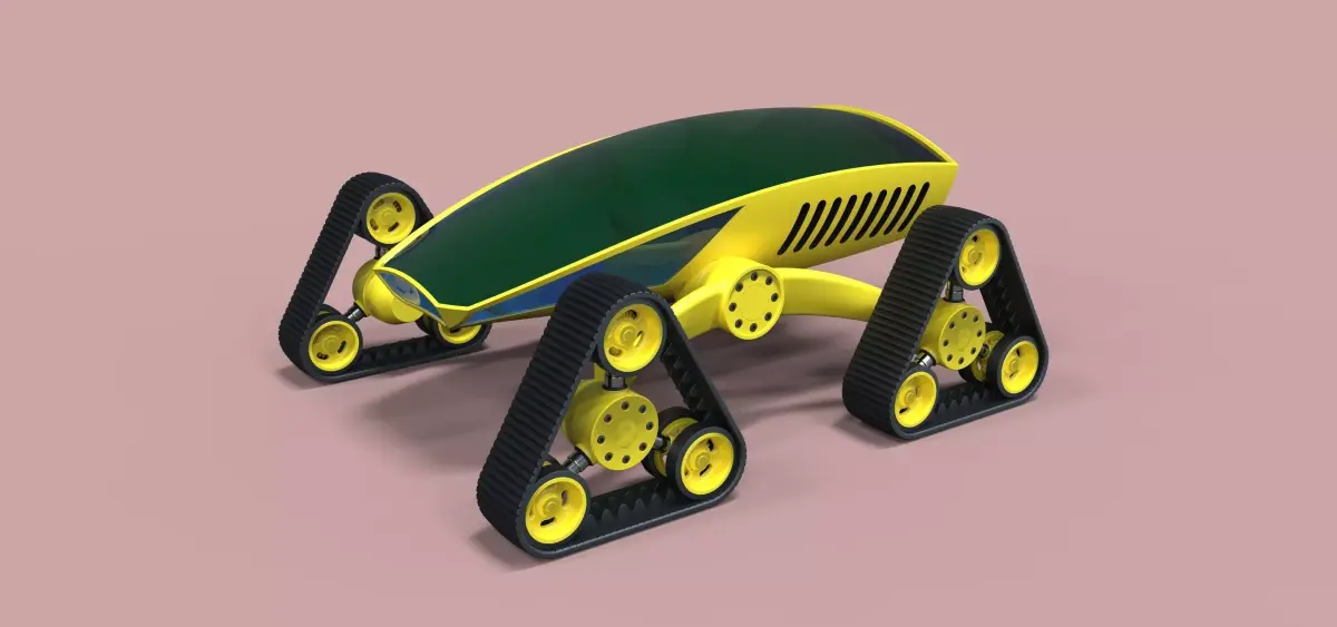 Rover robot with wheels 3D model
