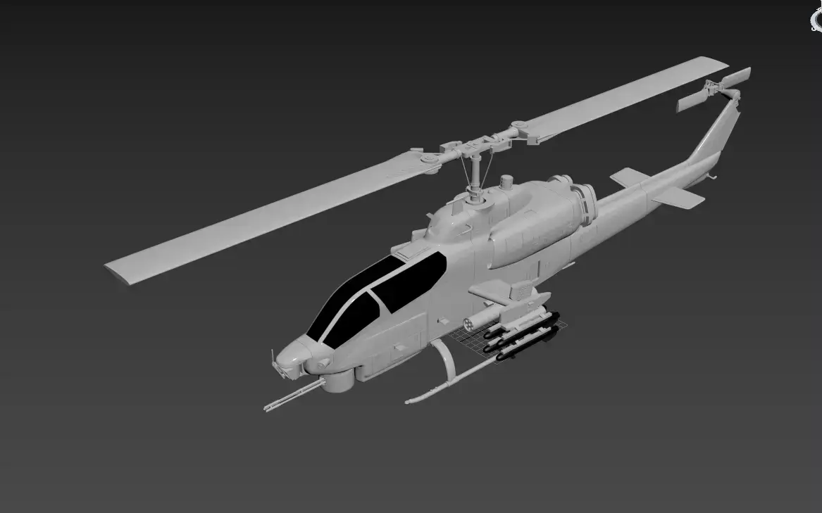 ah1w Helicopter 3D print model